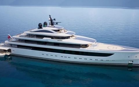 Project Life 超级游艇概念配备旋转休息室和折叠游泳平台