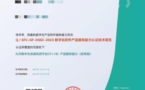 荣获中国信通院“优秀级”认证，九方智投引领行业合规管理智能化转型